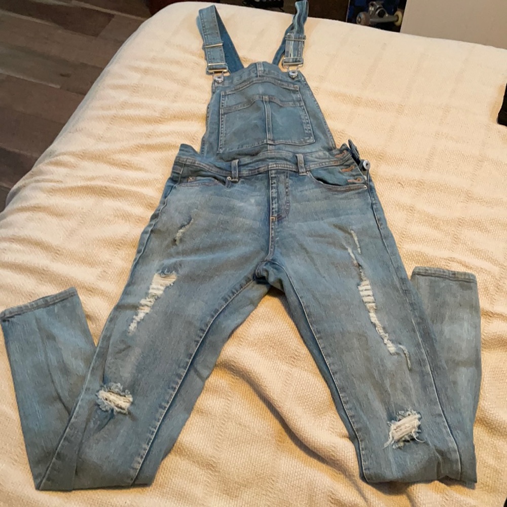 Light blue overalls